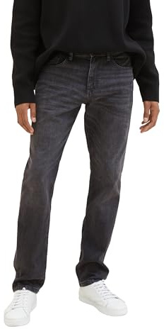 TOM TAILOR Herren Josh Regular Slim Jeans mit Stretch, 10250 - Used Dark Stone Black Denim, 33/32