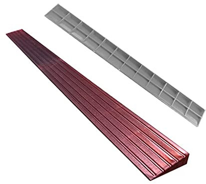 Rampe triangolari portatili con rialzo di 2-4,5 cm, carico fino a 2000 kg, rampa di soglia per sedia a rotelle in plastica, pedana per interni, tappetino per carrozzina/grigio/100 x 10 x 2,5 cm