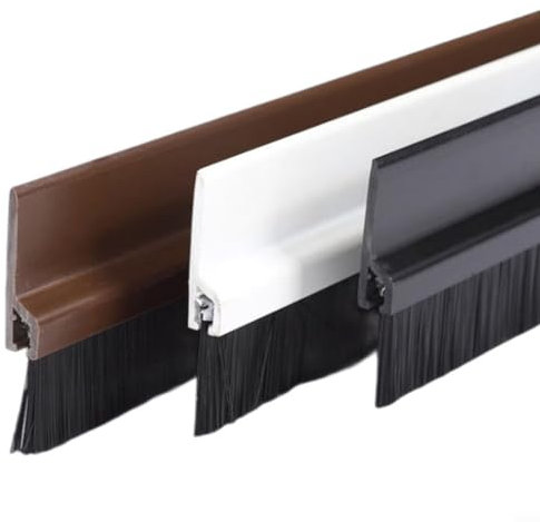 EpheyFIF Türdichtung unten | 100 cm Unterseite der Türbürste | Türbodendichtung | Türbodendichtungsstreifen | insektensicherer schalldichter Türbodendichtungsstreifen (weiß)