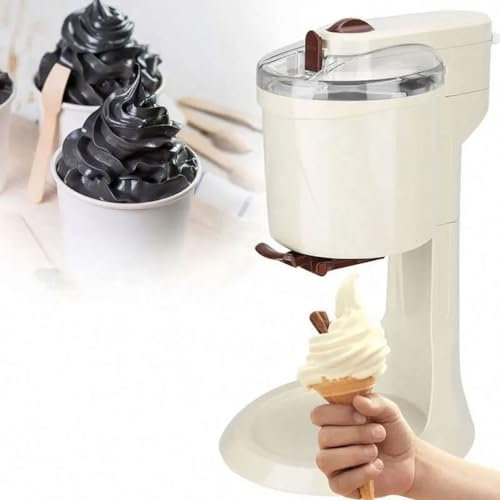 Automatische 1000-ml-Eismaschine, MINI Home DIY-Softeismaschine, 20 W, Abnehmbarer Tragbarer Eiswaffelbereiter, Für Eiswaffeln, Eisbecher, Bananensplits, Schneebecher Und Kugeleis