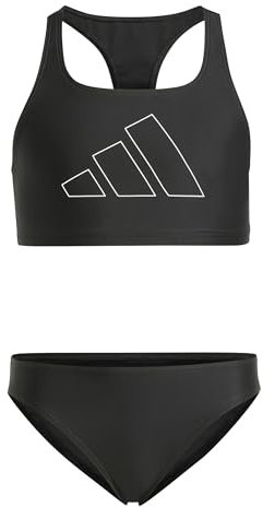 adidas Bambina Performance Big Bars Bikini Girls, Black/White, 14-15 Years