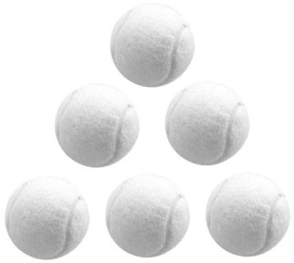 Perfeclan 6 Stück Tennisbälle, verschleißfest, professionelle Trainingsbälle, elastische Bälle für Indoor-Aktivitäten, Anfänger, Tennisbegeisterte, Weiß
