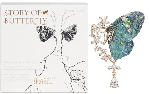 She's Broche papillon brodée originale, accessoire haut de gamme exquis pour femme, polyester, oxyde de zirconium, polyester, oxyde de zirconium, Polyester, Zircon cubique