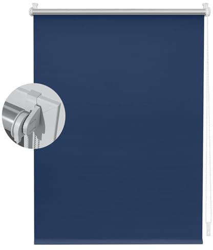 Tende a Rullo per Interni 30 x 80 cm Termica Isolante Privacy, Avvolgibile Parasole Tapparella su Misura per Tutte Le Stanze, Blu