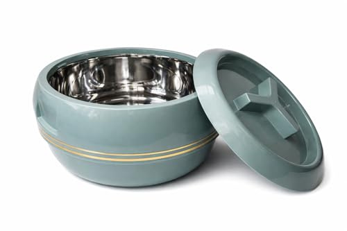 5.5 Litres Large Thermal Casserole Dish Set with Lid Peacock Colour Stainless Steel Palazio Insulated Container Easy to Store for Hot & Cold Food Serving Bowl for Buffets/Parties, Restaurants, Kitchen
