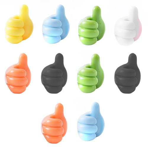 WeddHuis 10 Pièces Clips de Câbles Support de Câbles Autocollants Multifonctionnels Crochet de Mur pour Serviettes Crochet Multiusages pour Câbles d'Alimentation Câbles de Charge