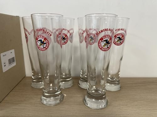 Générique Lot 6 verres bière floris, blanche aux fruits, 25 cl, neuf