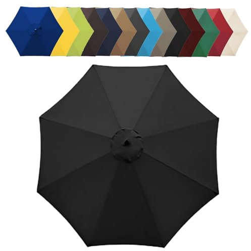 Toit de rechange imperméable pour parasol de terrasse extérieur, parasol de marché, parasol de plage, épais et solide, 6/8 nervures, 200/270/300 cm, marron, housse de parasol, résistante aux UV