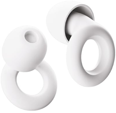 ZLEEPY® Hush+ Earplugs for Sleep | Deeper Sleep | Focus & Calm While Working | Reduce Outside Noise | 26dB (SNR) Noise Reduction | Custom Fit | Looped Earplugs | Support Small UK Business | White