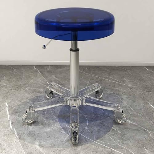 Höhenverstellbarer Rollender Salonhocker Aus Acryl, Ergonomischer Arbeitsstuhl, Dickes Sitzkissen, Für Arbeit, Büro, Massage Und Schönheitssalons (D 40~50cm)
