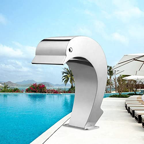 PLMNBQWE Fontaine de Jardin en Acier Inoxydable pour Piscine, Cascade, étang extérieur, kit de Cascades, Piscine, Jardin, décoration