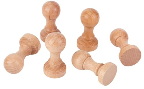 HOBBIESAY 6 Stück Stempelholz Runder Griff 30mm Holzknöpfe Runde Schubladengriffe Aus Holz Für Die Stempelherstellung DIY Basteln Scrapbooking