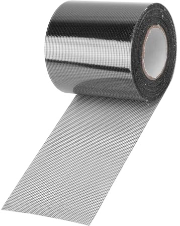 Nastro Riparatore per Zanzariere, 80mm X 9,15M Nastro Riparatore Zanzariera | per Zanzariere da Finestra 1 Rotolo Patch Riparatrice Autoadesiva Trasparente per Zanzariere, per Tende, Campeggio (Nero)