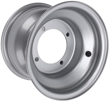 Akozon Jantes Alu 8 Pouces ATV Jante En Alliage D'aluminium de Haute Résistance 8 Pouce Roue Jante Moyeu Aller Karts de Chariots Argent Quatre Trous (espacement des trous: 110 mm / 4,33)