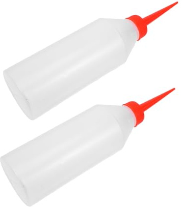 UTHCLO 2pcs Plastic Squeeze Bottles Oil Dispenser for Sewing Machine Motor Oil Red Mouth Applicator Needle Tips for Embroidery Machine Craft Glues and Cooking