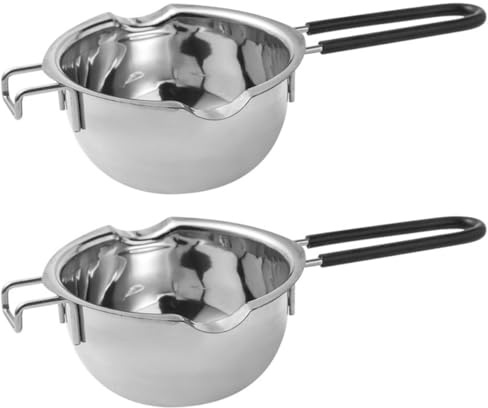 VINTORKY 2pcs Sweejar Melt Pot Pan Non-Stick Chocolate Stainless Steel Boiler for Butter