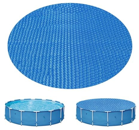 Quorvex Copripiscina Solare, Copertura a Bolle Isolante per Piscine Interrate e Vasche Idromassaggio Rotonde, Termocoperta Galleggiante Riutilizzabili Per Esterno Inverno Giardino