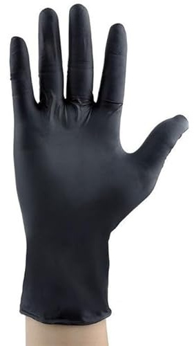 PBHOVIITG 100 guantes desechables negros for trabajo en casa, jardinería, pintura, protectores de vinilo, nitrilo, sin látex, for adultos y niños, tallas XS SM(XS)