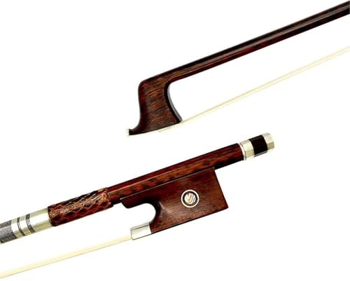 Handgefertigte Geigenbögen 1 stücke Beruf Schlangenholz Letterwood 4/4 Violine Bogen Geige Bogen Schachtelhalm Teile Zubehör Silber Montiert