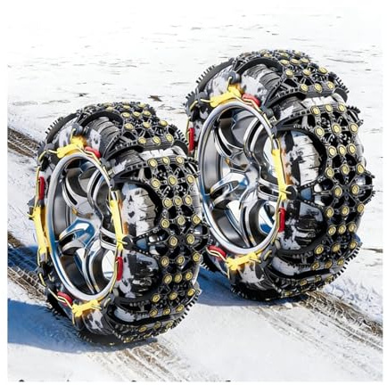HOFUNTRE Schneeketten,Rutschfeste Reifenketten,Anfahrhilfe Schnee, For Leichte Lkws, Suvs, Autos, Pickups, 2er-Pack, Rutschfest, Mit Reflektierendem Design For Die Nacht(315/35 R20)
