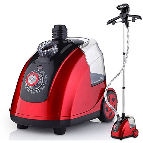Steam Presses Clothes Steamer Standing Clothes Steamer 1800W Portable Garment Steamer Fabric Steamer with Garment Hanger and Steam Pipe for Home Bedroom Clothes Wrinkle Removing,Red