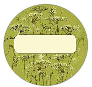 48x Gräser Etikett Ø 40mm, Kosmetex Aufkleber für Flaschen, Dosen, Beschriftung für Kosmetik, Parfüm, Aroma, Öl, 48x rund 40mm