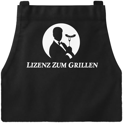 MoonWorks® Grill-Schürze für Männer mit Spruch Hier grillt der Chef persönlich Spruch Hipster Grillen Baumwoll-Schürze Küchenschürze