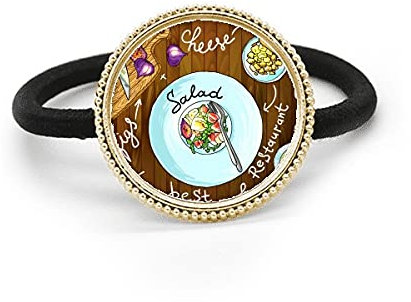 Salad Cheese Figs France Restaurant Silver Metal Hair Tie And Rubber Band Headdress