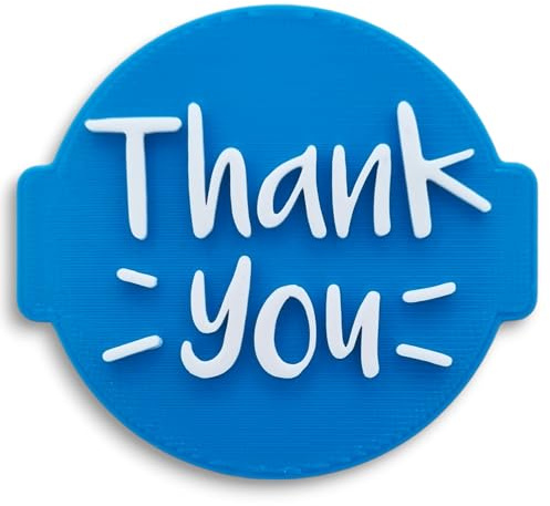 1066 Factory 'Thank You' Embosser Stamp for Icing Fondant Frosting Sugar Paste Cupcake Cake Cookie Baking Decoration (Pattern 2)