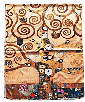 Toocool Unisex Schal Stola Klimt Van Gogh Frida Monet Foulard Kunstgemälde 70x180cm Tuch Berühmte Meisterwerke Satin YH [Eine Größe, Yh-112 Baum des Lebens]