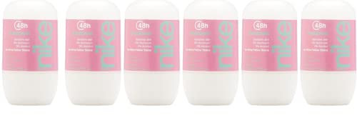 NIKE - Sweet Blossom Pack de 6 x 50 ml, Desodorante Mujer Roll-On, Desodorante Antimanchas para Piel Sensible, 0% Alcohol y 0% Sales de Aluminio, de Larga Duración, Fragancia Floral Afrutada