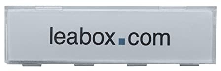 leabox Namensschildabdeckung für Standard Namensschilder | Glasklar mit Einlage aus Papier | Maße: 60x15