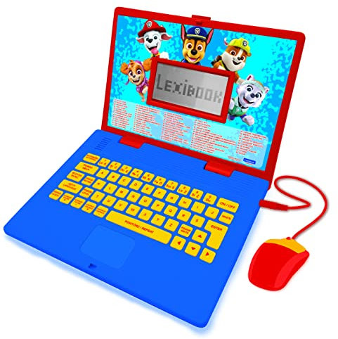 Lexibook, Paw Patrol, Laptop educativo e bilingue Polacco/Inglese, Giocattolo per Bambini, 124 attività, apprendimento e Riproduzione Giochi e Musica, Rosso/Blu, JC598PAi17