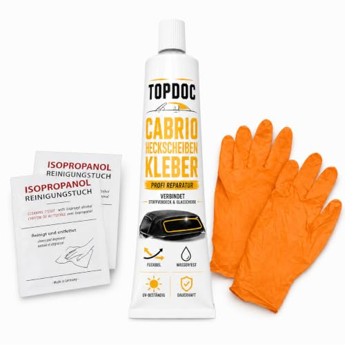 Nubsi Kit de réparation pour vitre de cabriolet - Kit complet pour le collage de la lunette arrière