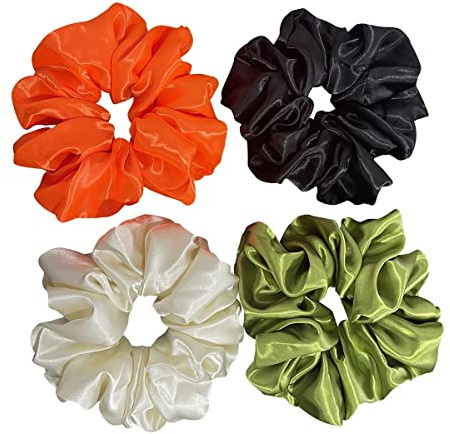 Große Satin-Haargummis für Damen und Mädchen, XL-Größe, Seide, Jumbo-Haargummi für dickes langes Haar, übergroße riesige Scrunchies (Hell 5)