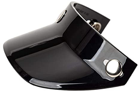 zalati Visiera Casco Aperto Visiera Visiera Scudo Stile Retrò per Realizzare Casco Moto di Ricambio Decorativo Fai da Te - Nero