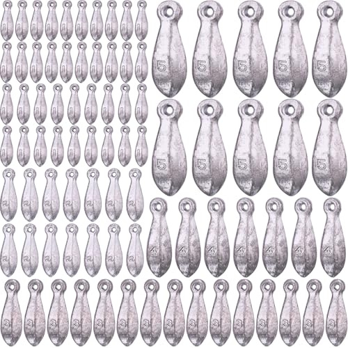 Glimin 22 Pieces Fishing Weights Sinker Kit Rig Fishing Weights Sinker Weights Bank Sinker Saltwater Fishing Sinkers Bass Fishing Casting in 1 Oz, 2 Oz, 3 Oz, 4 Oz, 5 Oz, 6 oz