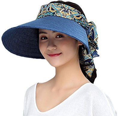 TINAYAUE Femme Visière Casquette de Soleil Casquette Pare-Soleil Casquette de Visière Chapeau de Plage Anti-UV Réglable Chapeau d'Eté Séchage Rapide Casquette Golf pour Camping Voyage Plage