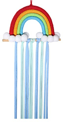 LICHENGTAI Haarspangen Aufbewahrung, Regenbogen Haarschleifenhalter Haarspangen Halter Regenbogen Garn Quasten Haar Bogen Haarnadel Lagerung Stirnband Raumverzierung Deko für Mädchen