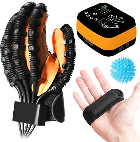 EMFOCU Rehabilitation Handschuhe Für Schlaganfall, Rehabilitation Roboter Handschuhe Für Finger Rehabilitation.(Left Hand-XL)