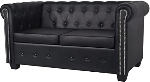 Générique Canapé Chesterfield à 2 Places Cuir synthétique Noir,Meubles,Canapés,39.8 kg,Noir,242369