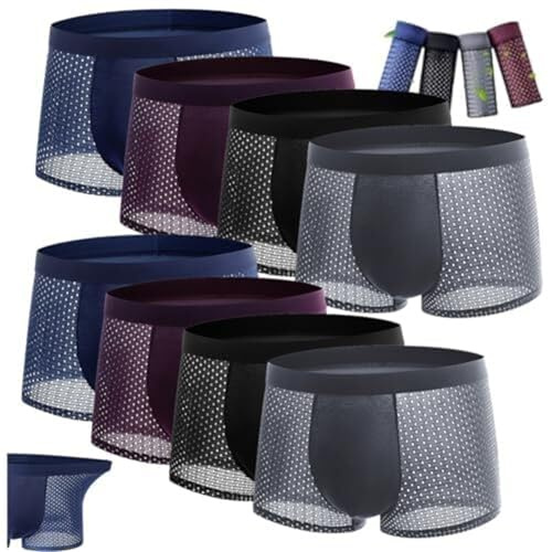 Mäns Bambu Fiber Underkläder Shorts Trunks (Color : 8pcs-Mix, Size : XXL)