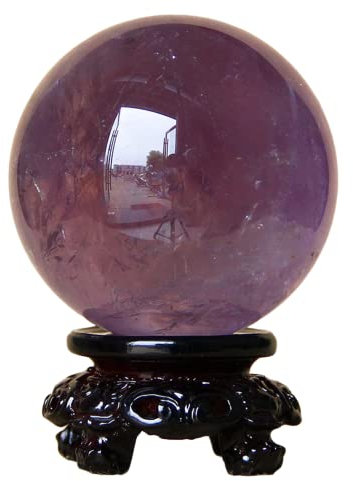 BIANMTSW Boule d'améthyste avec Base (2,5/64 mm) for Salon, Cave à vin, Chambre à Coucher, décoration d'intérieur Collections de la Maison