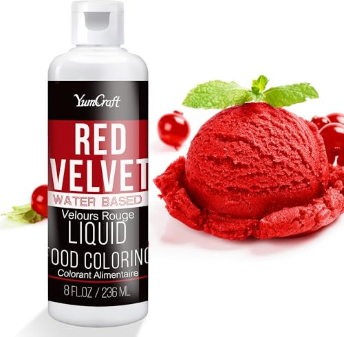 Food Coloring Liquid - Vibrant Color Food Coloring for Cake Decorating, Baking, Easter Egg, Icing - Tasteless Food Color Dye for Fondant, Cooking, Airbrush (Red velvet, 8 Fl.oz)