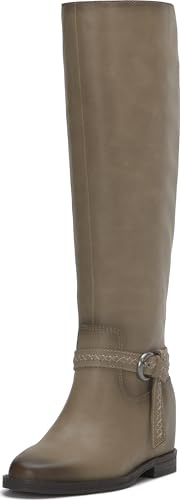 Lucky Brand Maltet Buckle Knee High Boot, Silver Cloud, 9.5