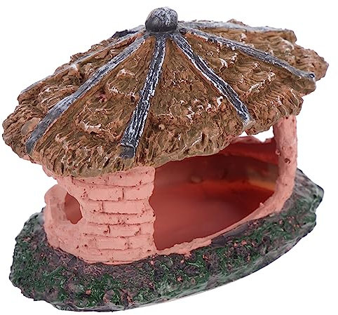 Parliky Reptilien Versteck Höhle Aus Harz Gecko Spielplatz Cottage Modell Für Terrarium Und Schildkröten-Habitat Sicheres Versteck Für Kleintiere Optimale Ruhe Und Rückzugsorte