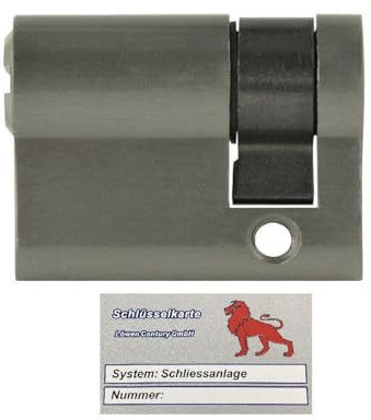 1x Halbzylinder 40 mm 30/10 einzelschließend inkl. 5 Schlüssel mit Schlüsselkarte