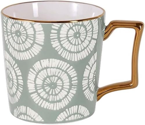 MASHNFDC Kaffeebecher 400 ml/13,5 oz Vintage-Tasse, runde Keramik-Kaffeetasse, einfache Teetasse mit Griff, wiederverwendbar Tassen weingläser