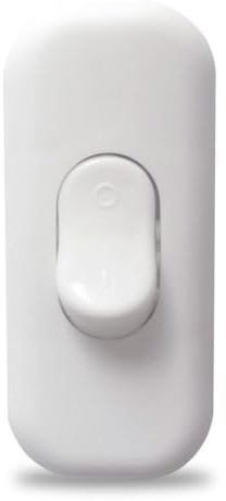 Interruptor de paso blanco 2A 250V, ideal para controlar el encendido y apagado de luces en espacios domésticos o comerciales.