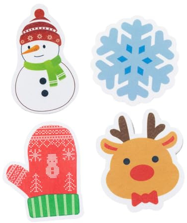 CHILDWEET 4stücke Weihnachts-schwämme Für Geschirr Wiederverwendbare Sanfte Reinigungsschwämme Für Küche Und Bad Mit Lustigen Motiven Handschuhe Schneeflocke